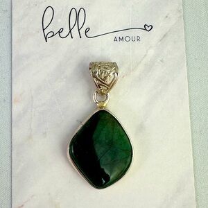 Emerald - Curated Artisan Sterling Silver Pendant